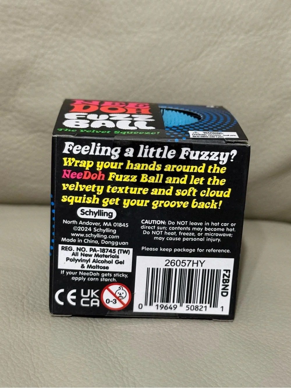 NEW NIB Blue Needoh FUZZ BALL Velvet Squeeze Nee Doh Squishy Viral Fidget